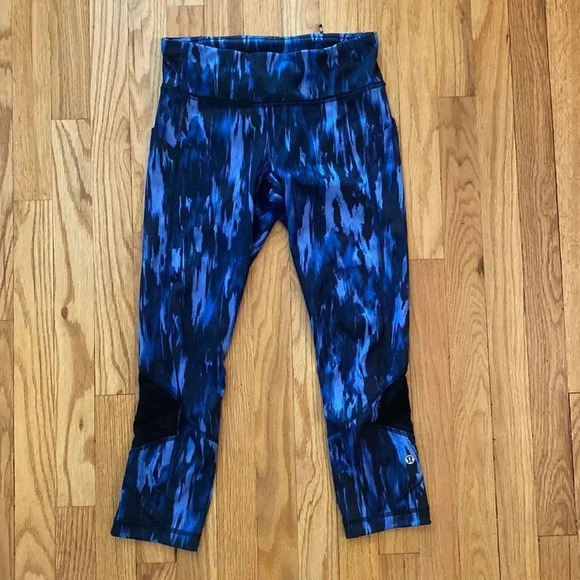 Lululemon sz 4 All Ed Up Mid-Rise Tight designed for running blue black EUC - Picture 3 of 11